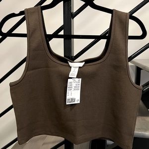 H&M NWT brown cropped tank top